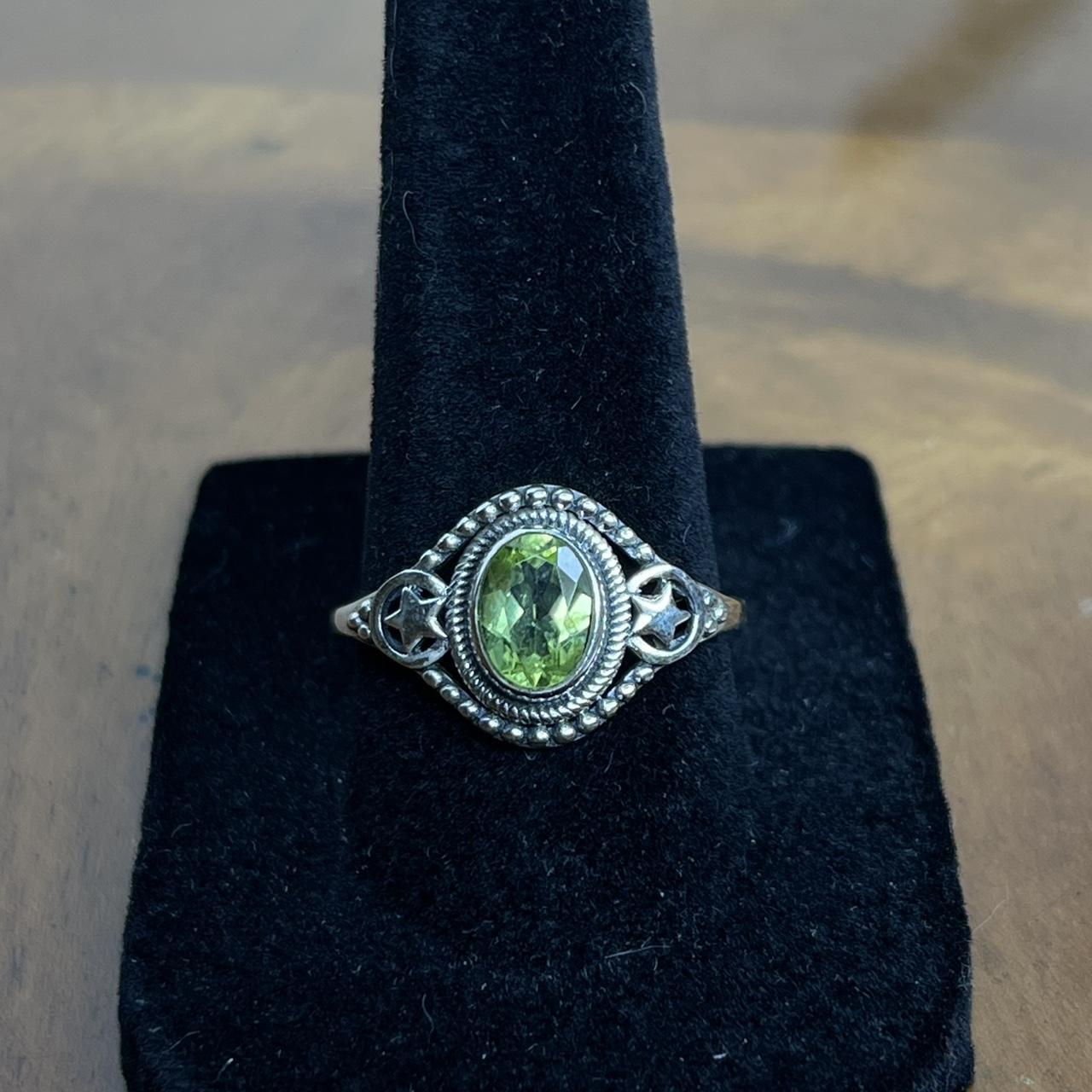 Women's Ring - Silver/Green – Solid sterling silv… - image 2