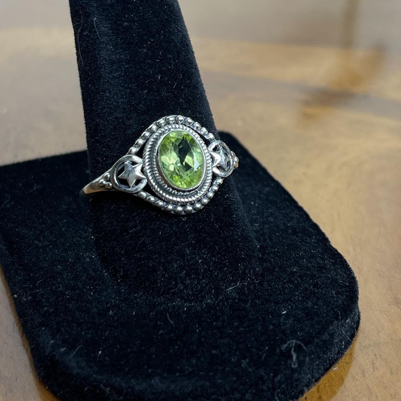 Women's Ring - Silver/Green – Solid sterling silv… - image 1