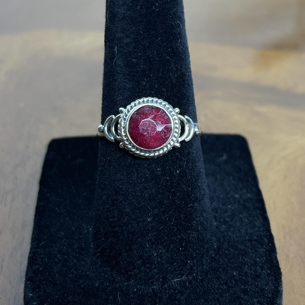 Women's Ring - Silver/Red – Solid sterling silver… - image 1