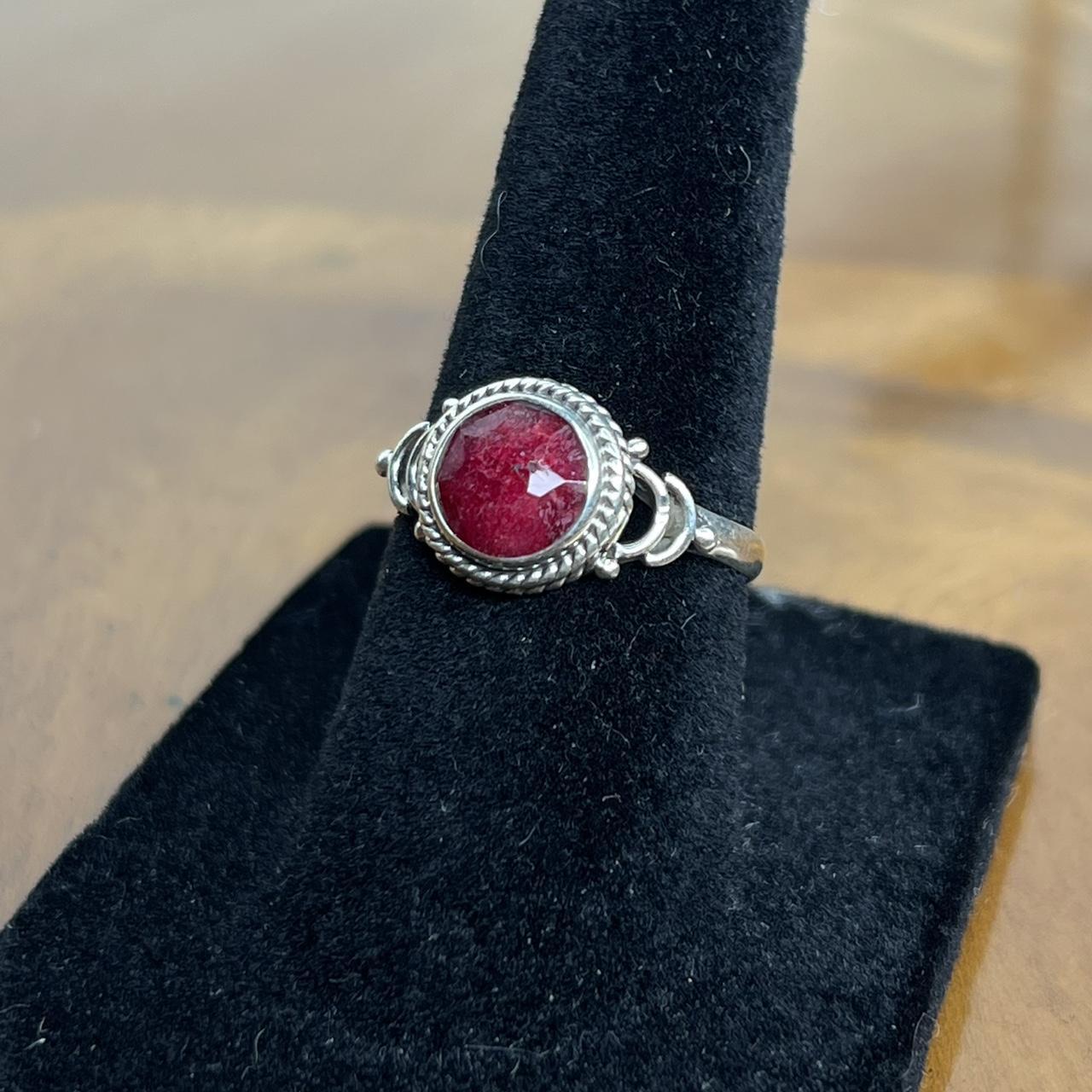 Women's Ring - Silver/Red – Solid sterling silver… - image 3