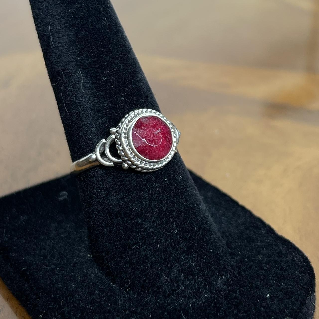 Women's Ring - Silver/Red – Solid sterling silver… - image 2