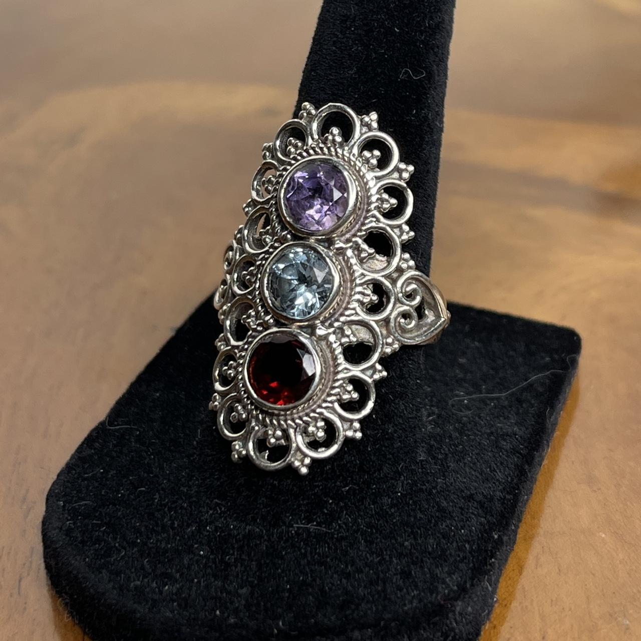 Women's Ring - Silver/Multi – Solid sterling silv… - image 2