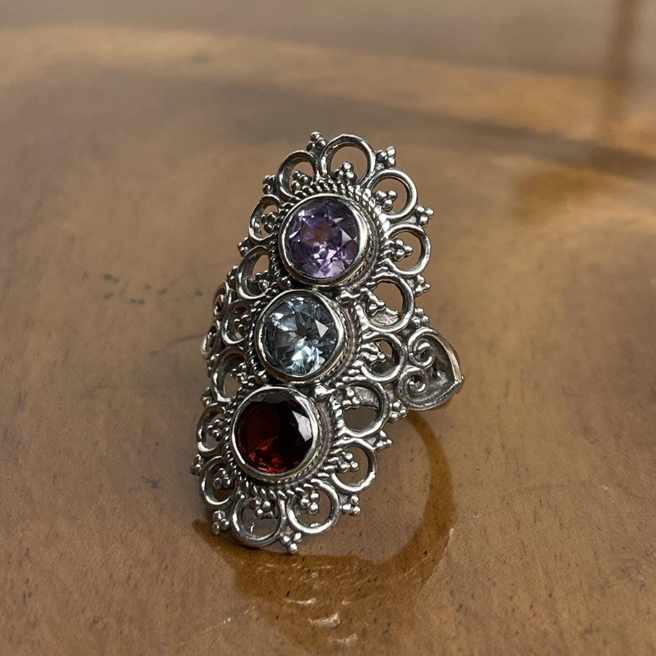 Women's Ring - Silver/Multi – Solid sterling silv… - image 5