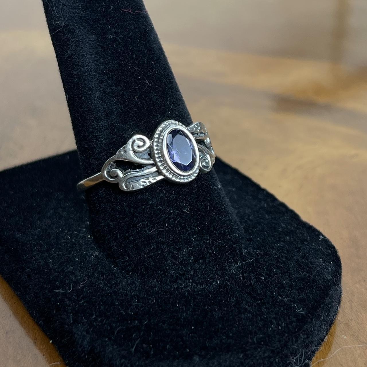 Women's Ring - Silver/Blue – Solid sterling silve… - image 3