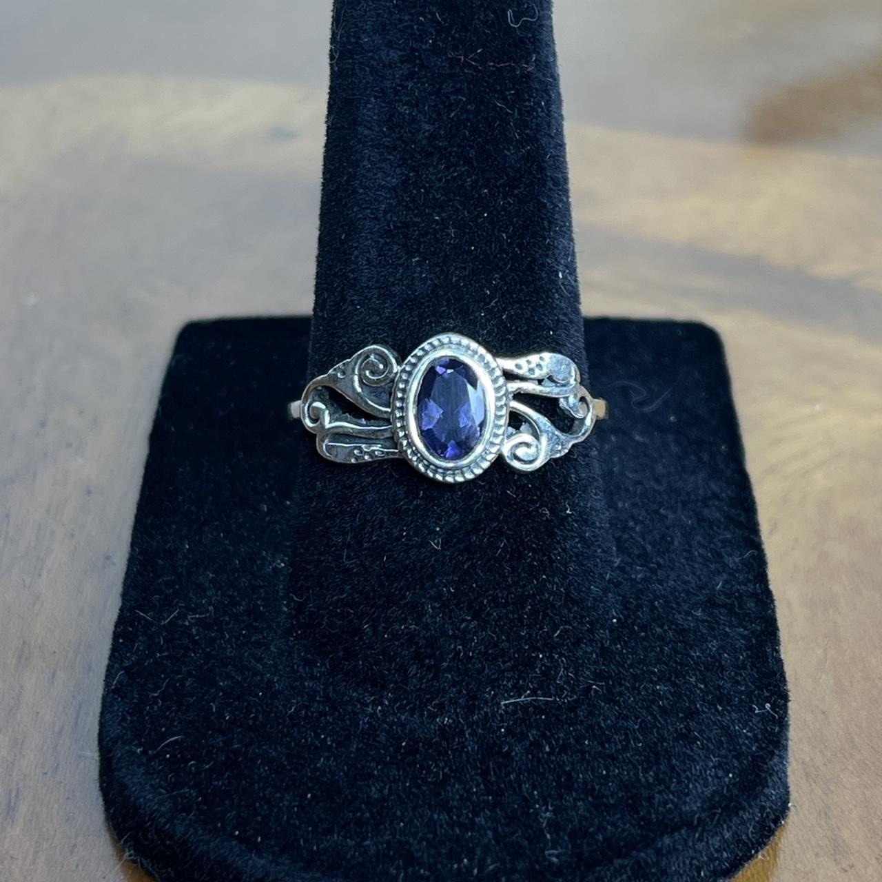 Women's Ring - Silver/Blue – Solid sterling silve… - image 1