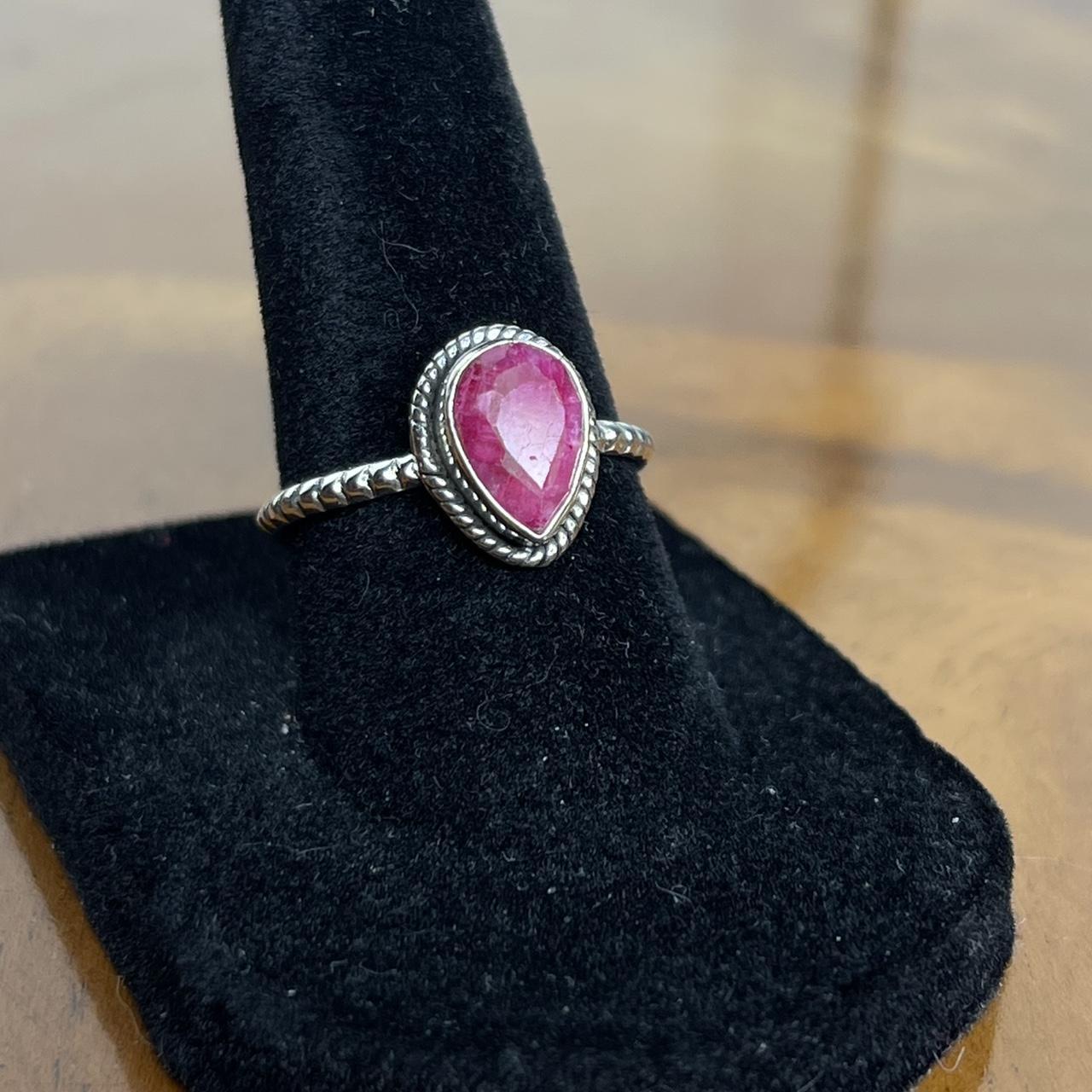 Women's Ring - Pink/Silver – Solid sterling silve… - image 3