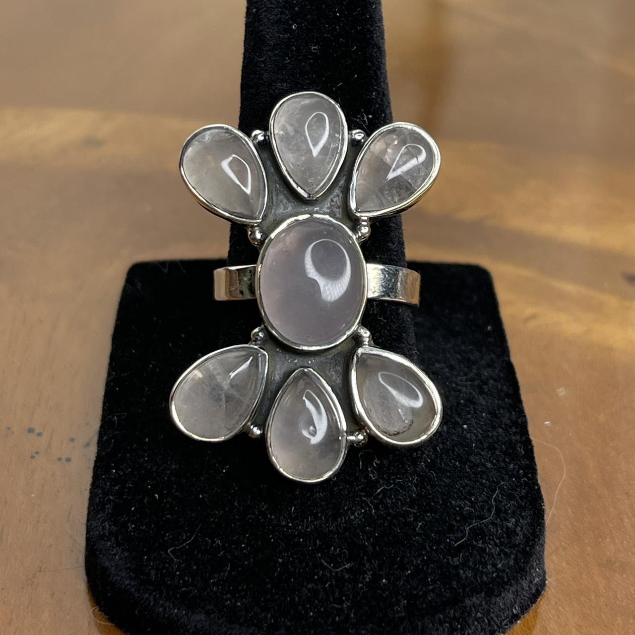 Women's Ring - Silver/White – Solid sterling silv… - image 1