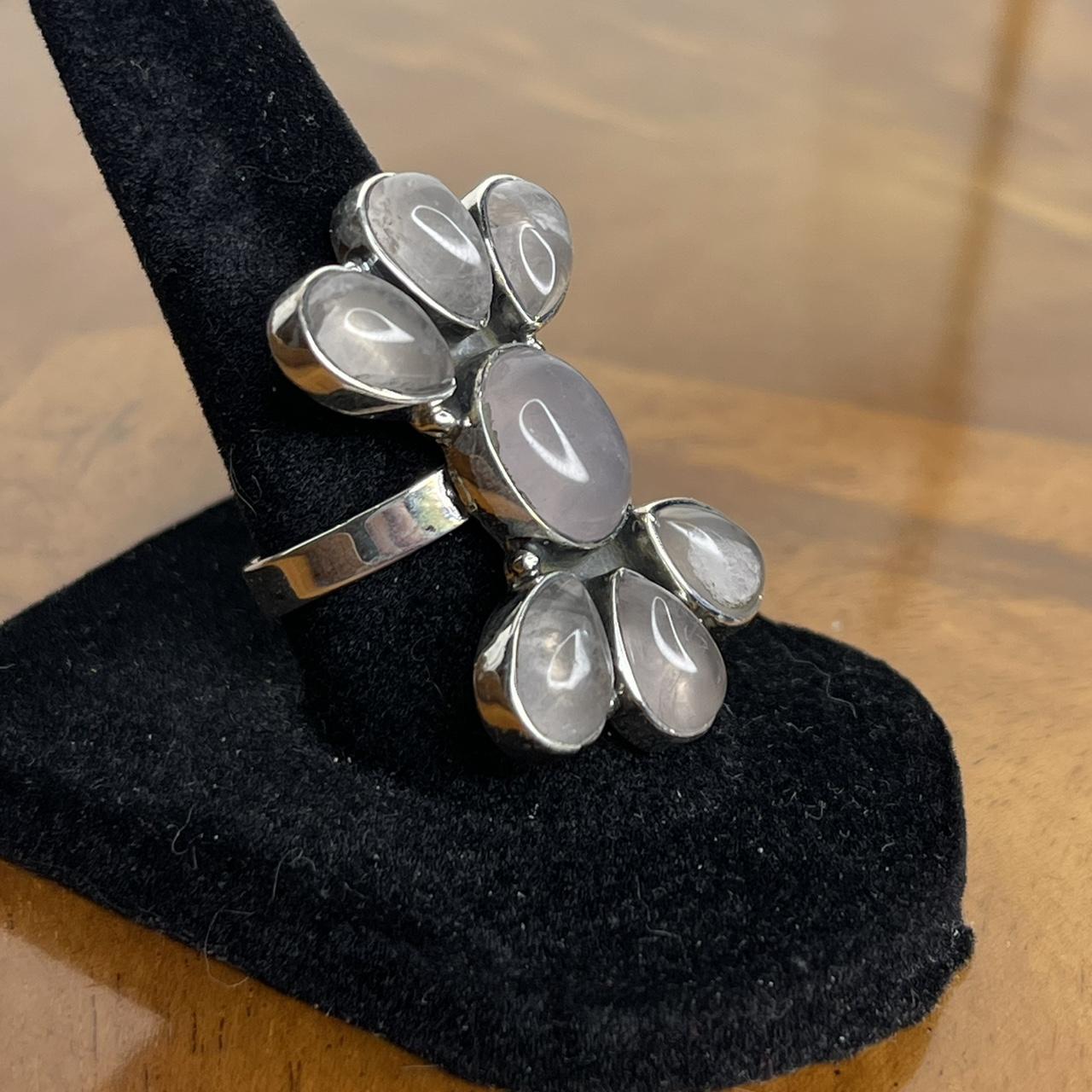 Women's Ring - Silver/White – Solid sterling silv… - image 4