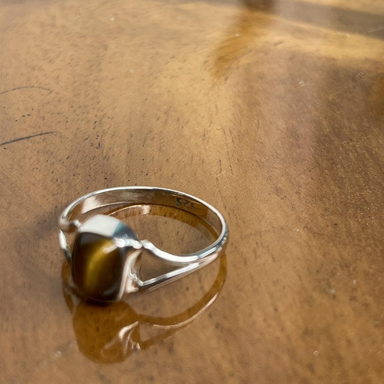 Women's Ring - Silver/Brown – Solid sterling silv… - image 7