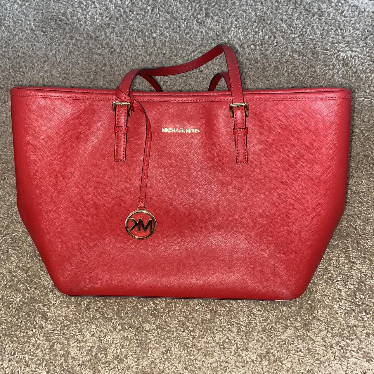 Michael kors red tote best sale