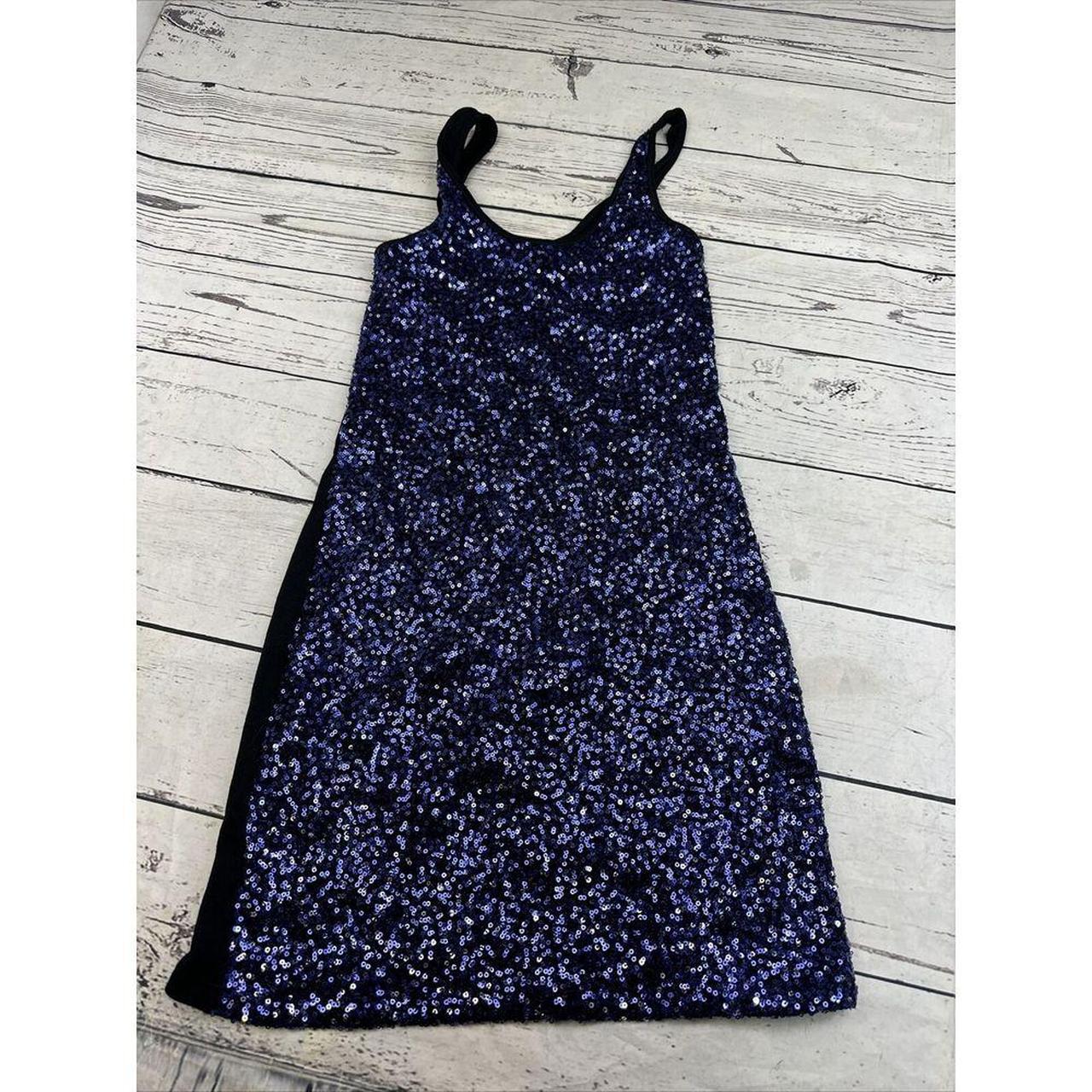 EXPRESS Blue Size 6 Sequin Tank Mini Dress Lined. Depop