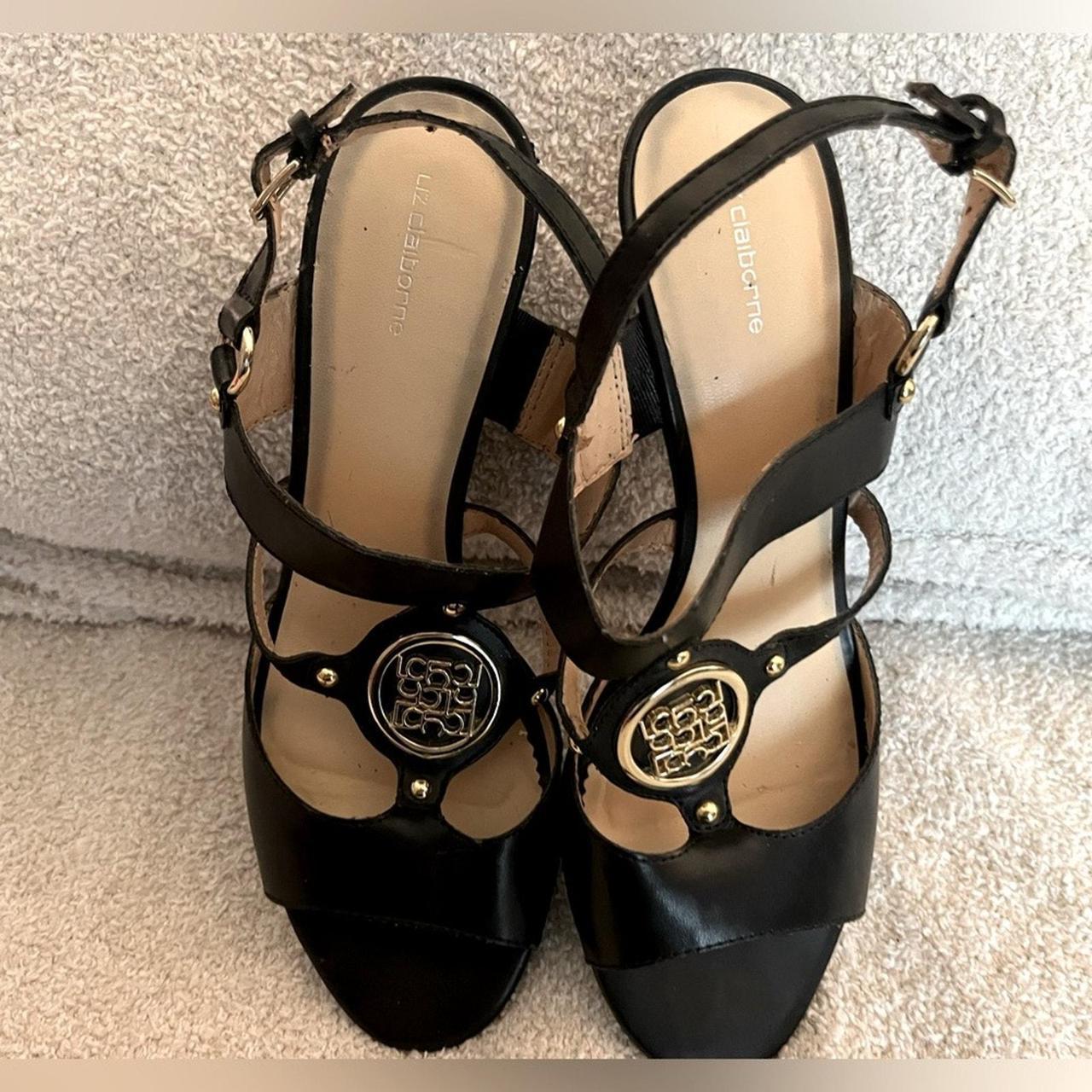 Liz claiborne black sandals on sale