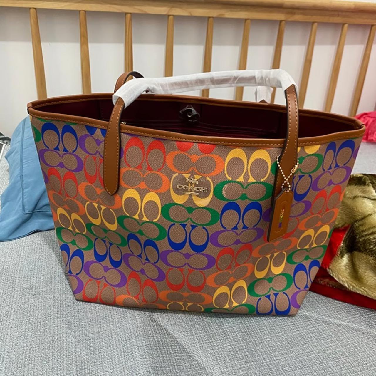 Coach reversible deals Tote with Rainbow