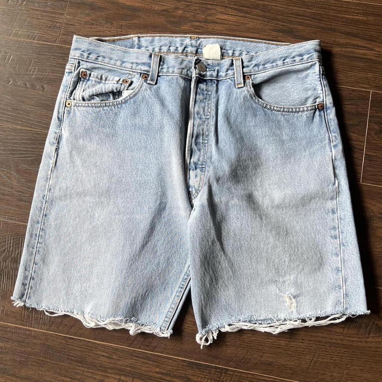 Vintage Levi’s cut off jorts 34” waist 7.5” inseam... - Depop