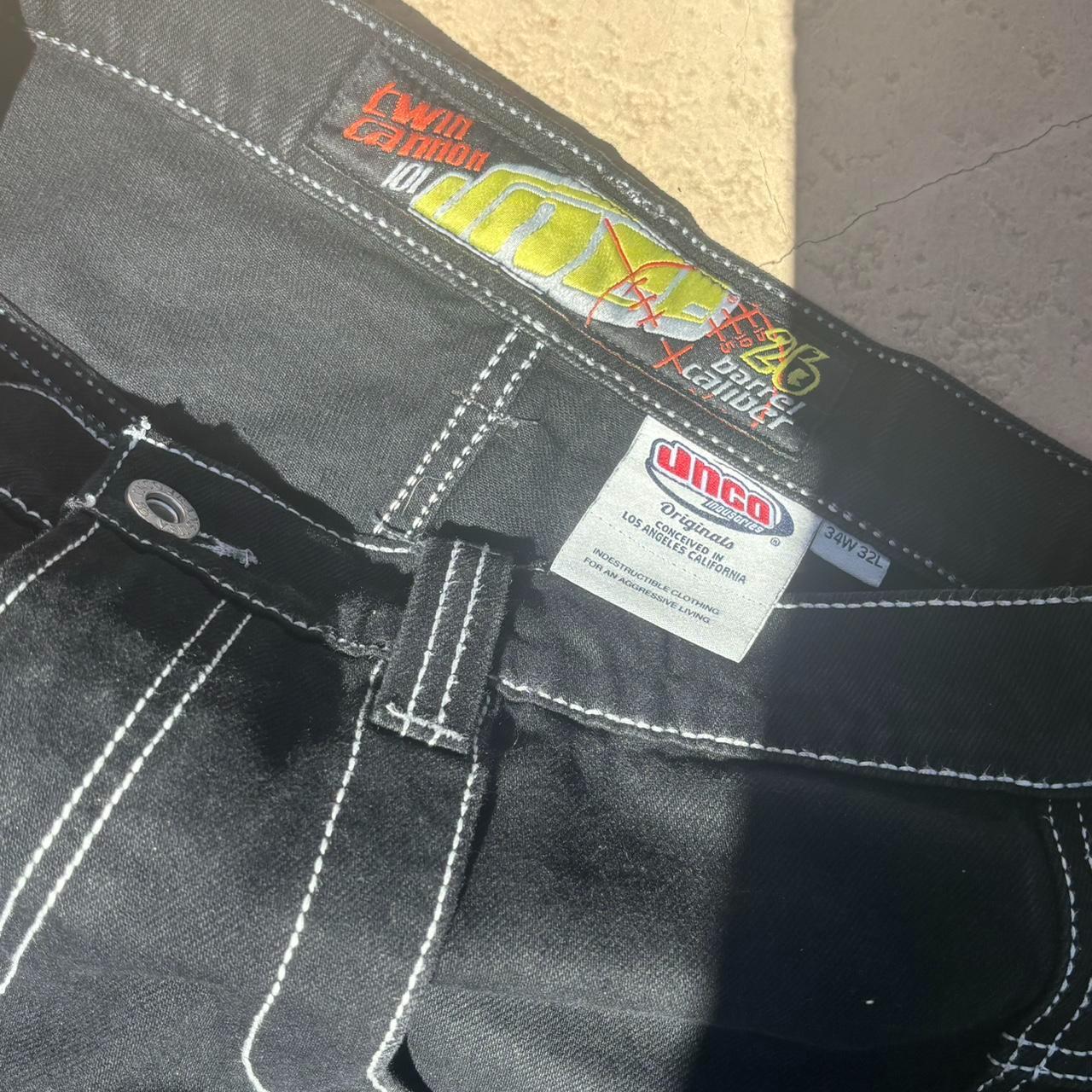 JNCO Men's Black Jeans JNCO crown twin cannons size... - Depop