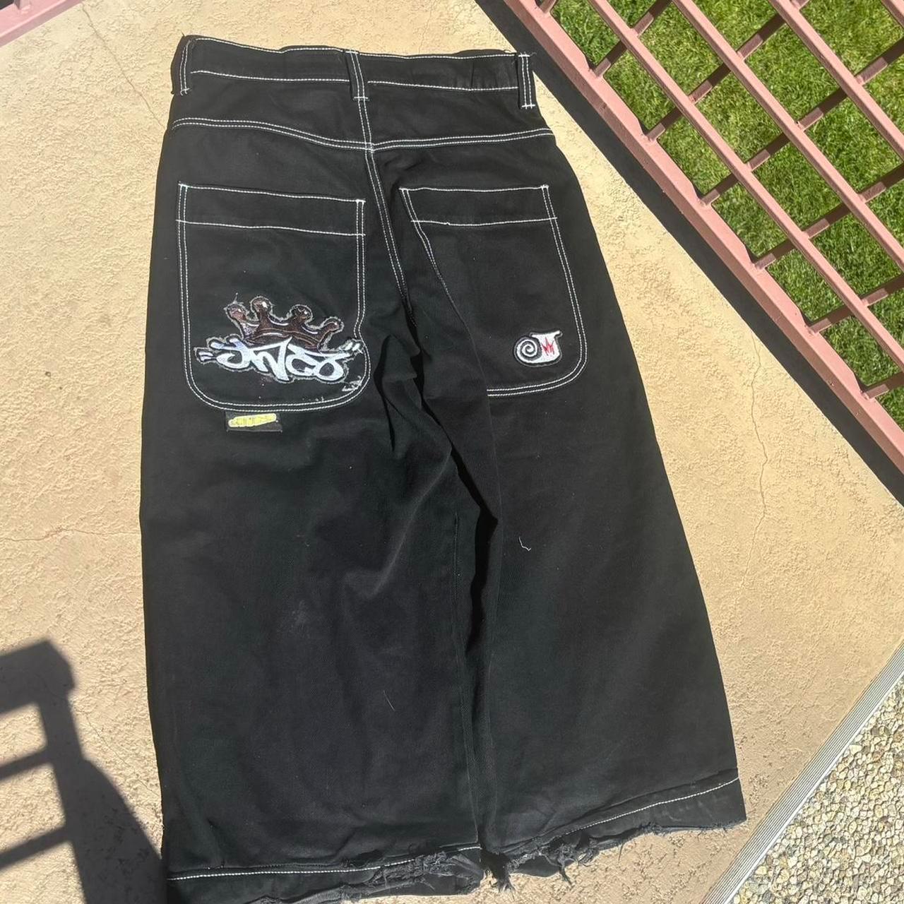 JNCO Men's Black Jeans JNCO crown twin cannons size... - Depop