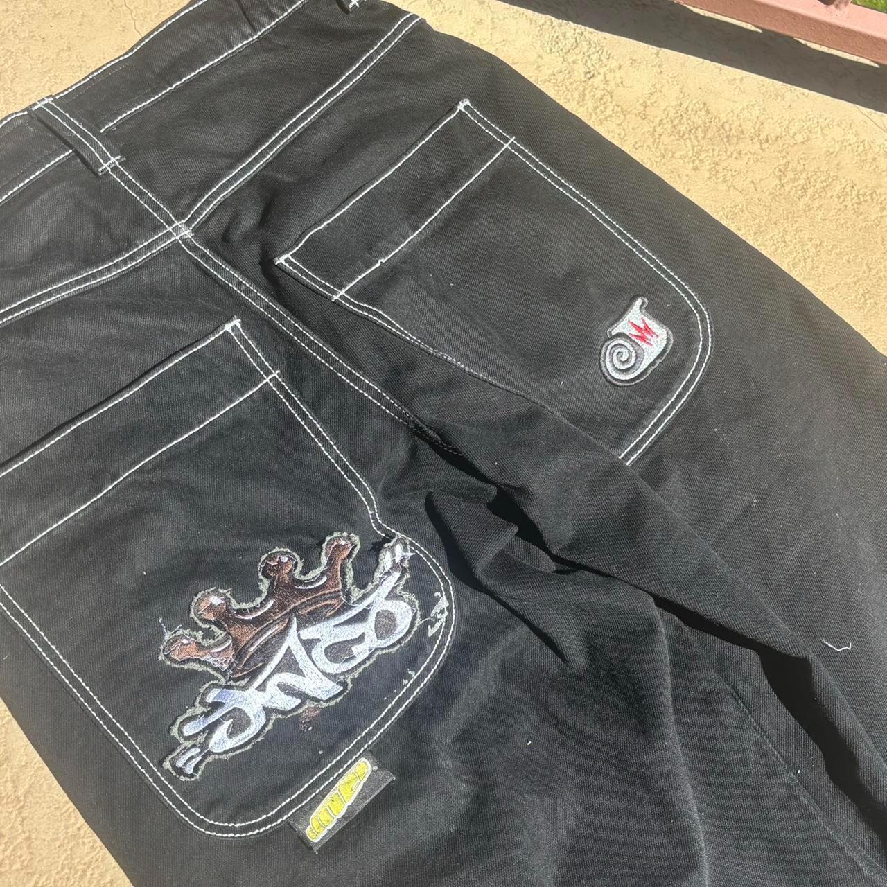 JNCO Men's Black Jeans JNCO crown twin cannons size... - Depop