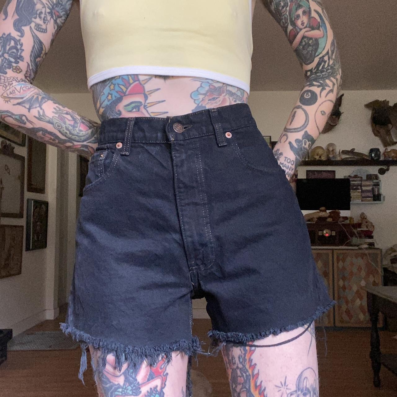 Black vintage levi clearance shorts