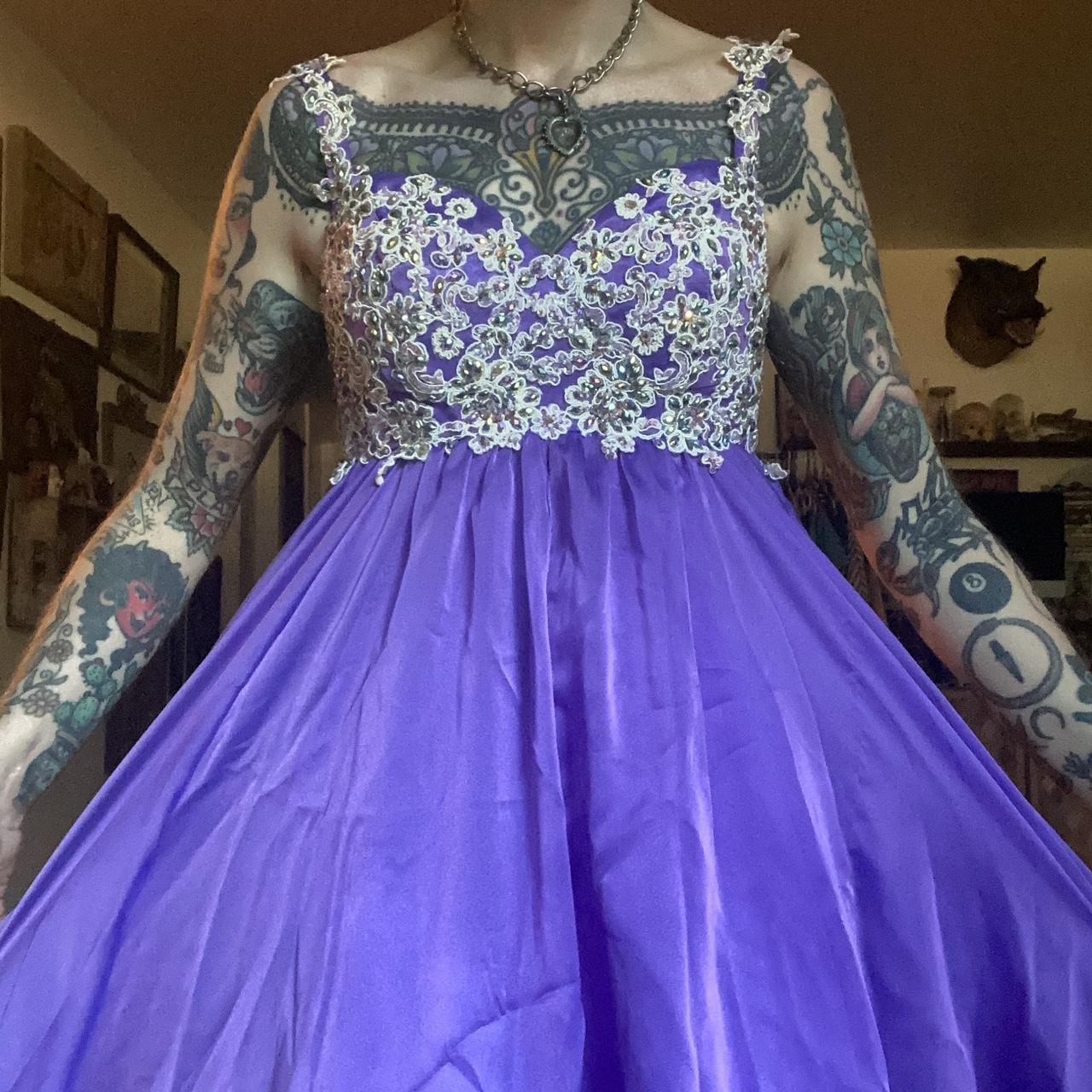 Floral Empire Waist Dress with built in padded bra - Depop