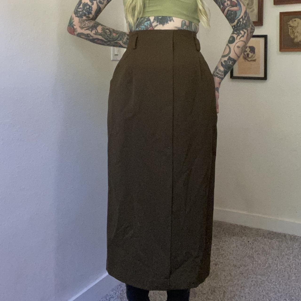 Plus size khaki skirt 80s hotsell