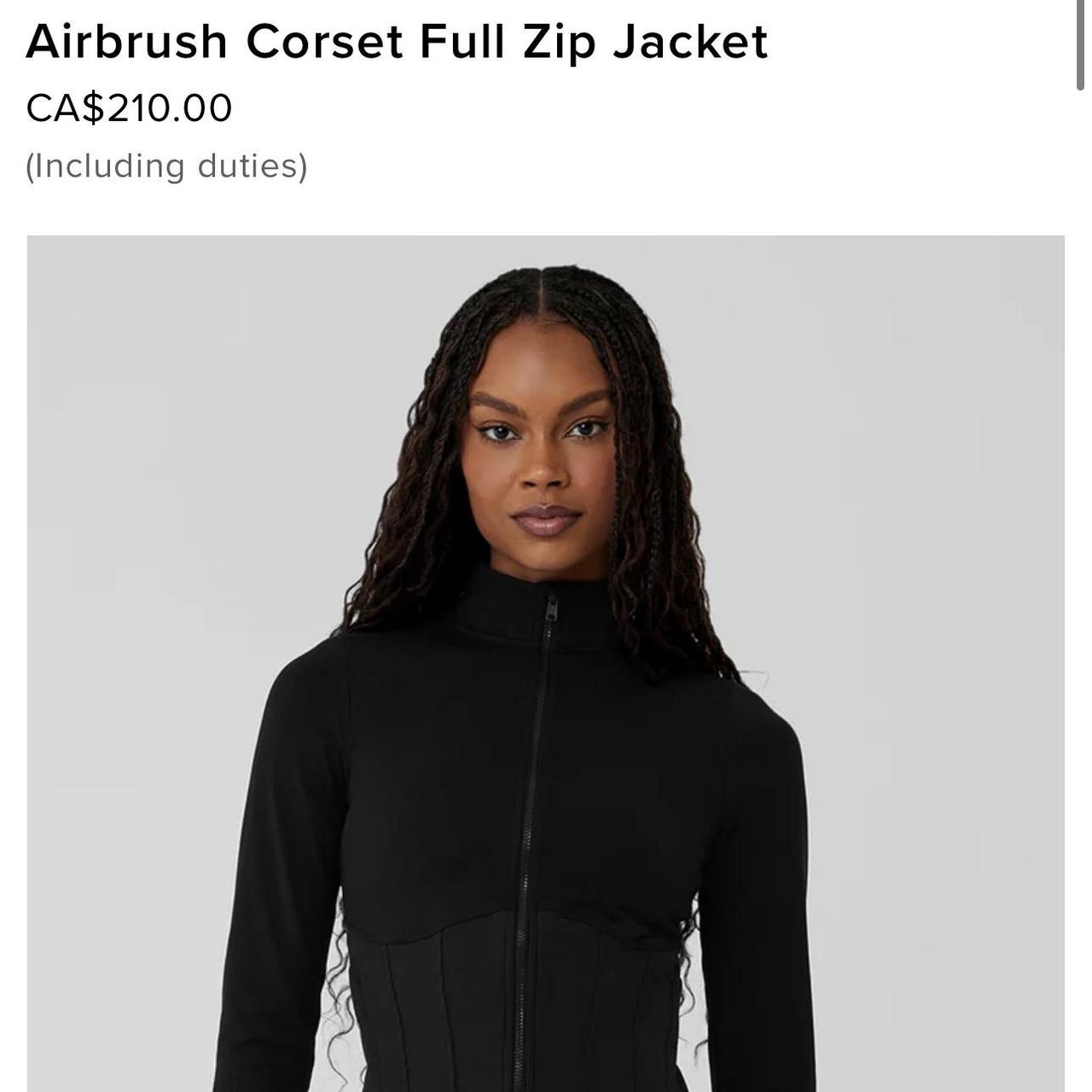 Alo Yoga Airbrush Black Corset Jacket Black | Depop