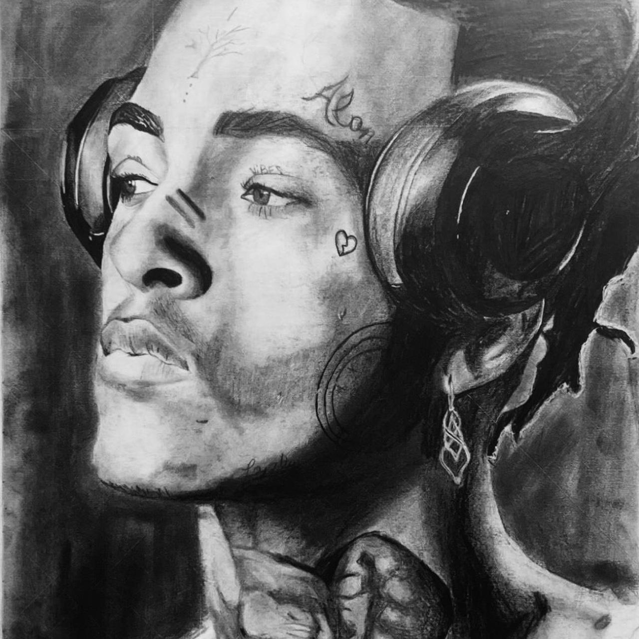 XXXTENTACION Charcoal Drawing 14x17 2024 #drawing | Depop
