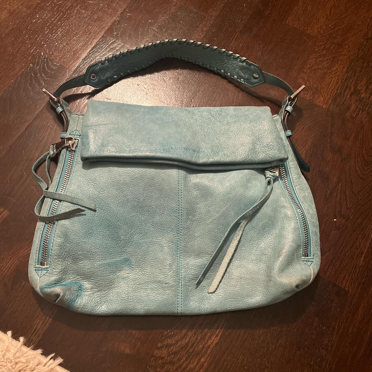 Gorgeous vintage robin egg blue leather hobo bag Depop