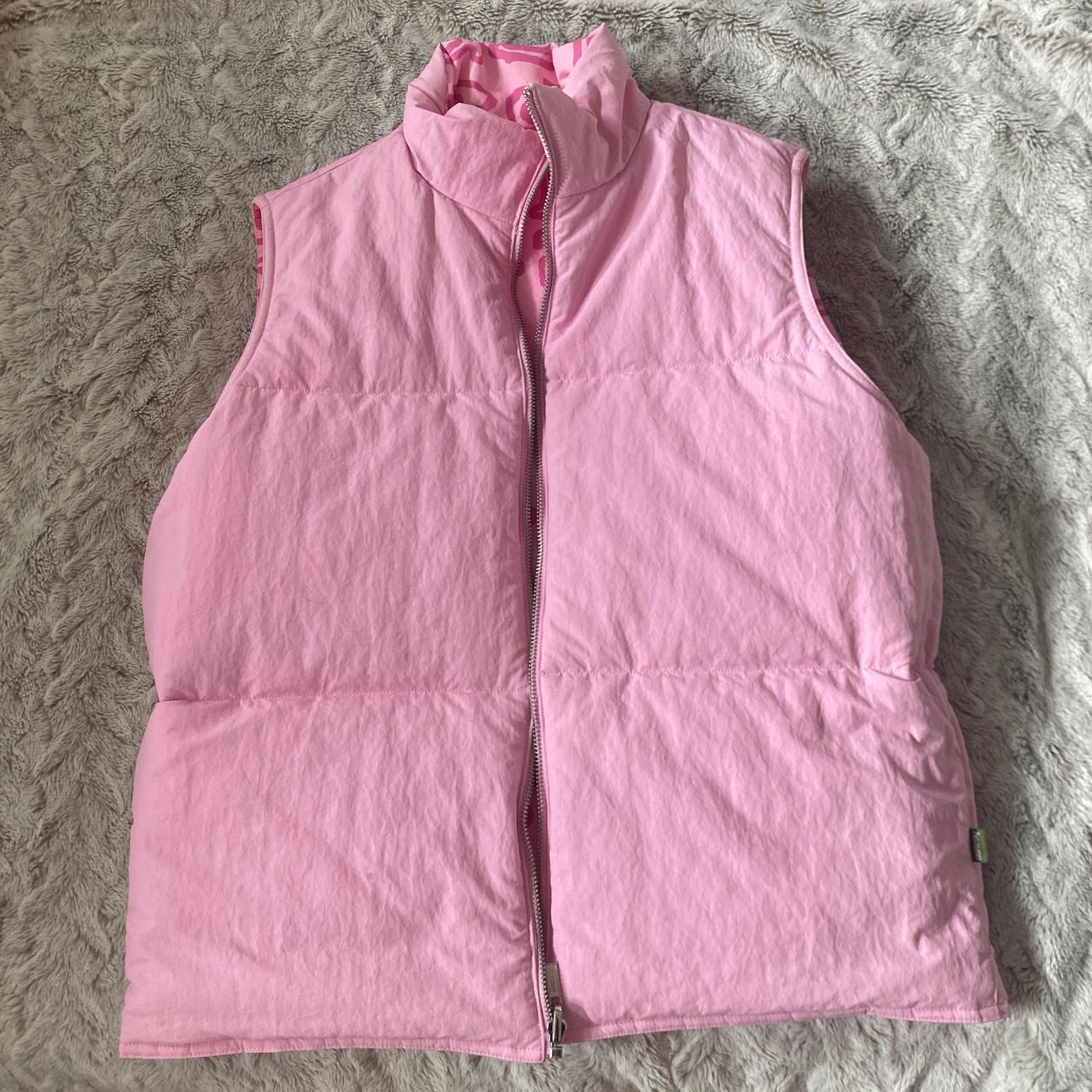 marc jacobs heaven reversible pink puffer vest, | Depop