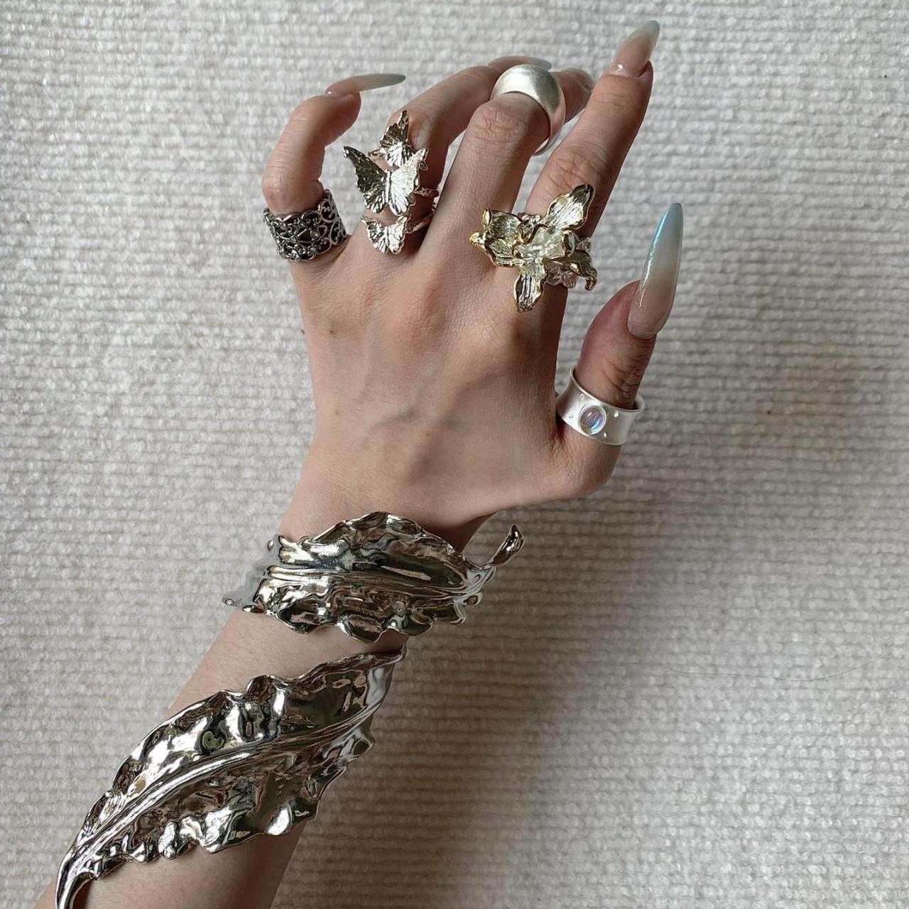 Women's Ring - Silver/Gold – Silver statement rin… - image 2