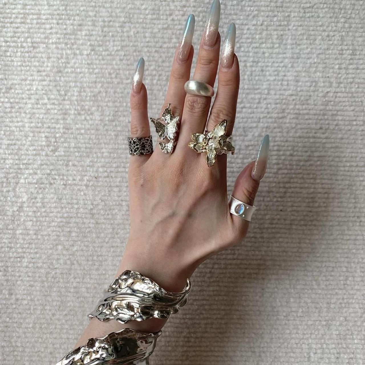 Women's Ring - Silver/Gold – Silver statement rin… - image 1