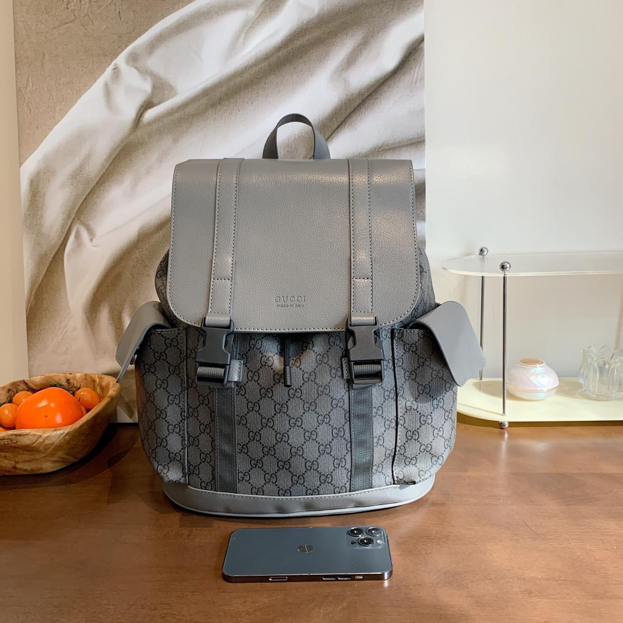 Gucci soft GG supreme canvas backpack black Black. Depop