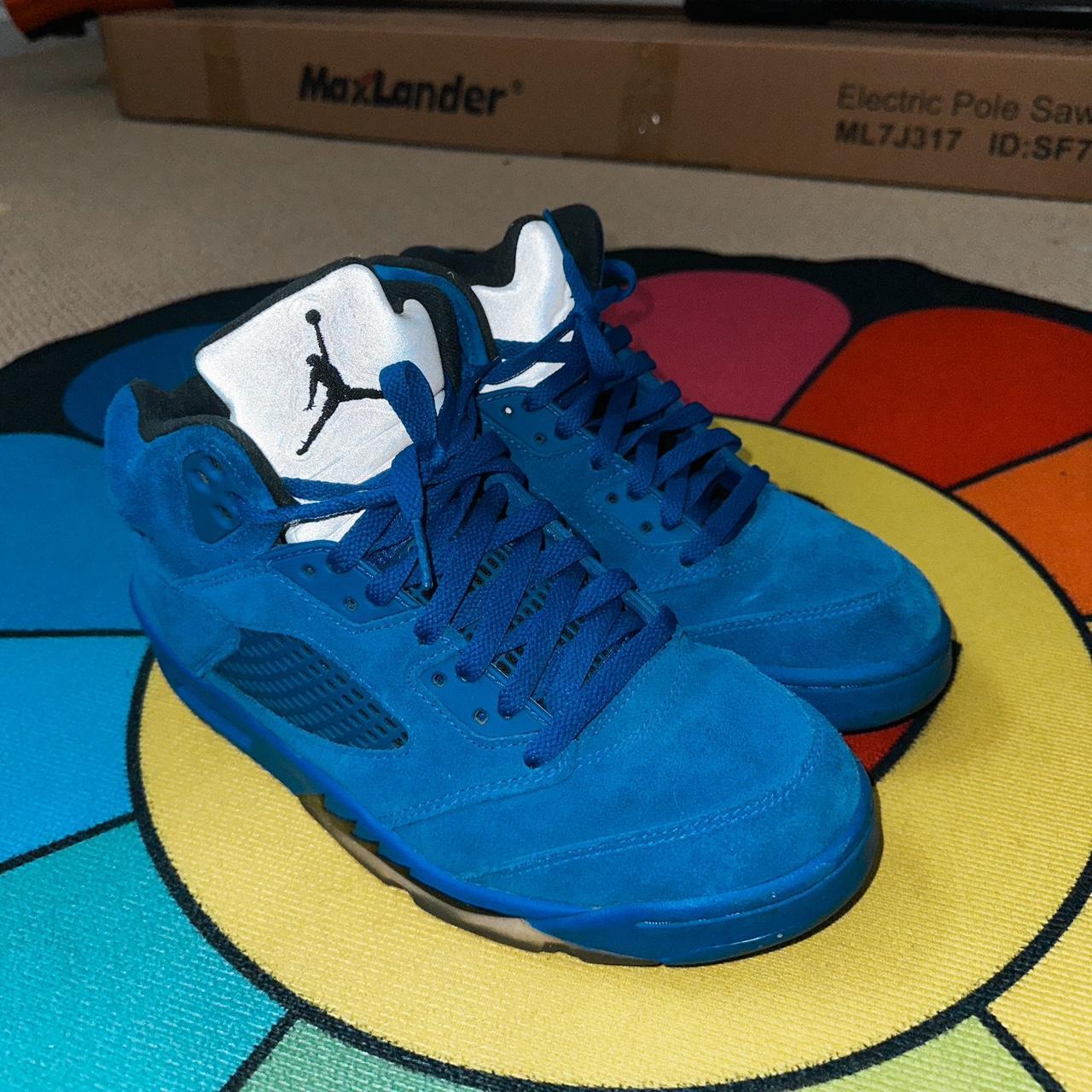 jordan retro 5 blue suede men's shoe