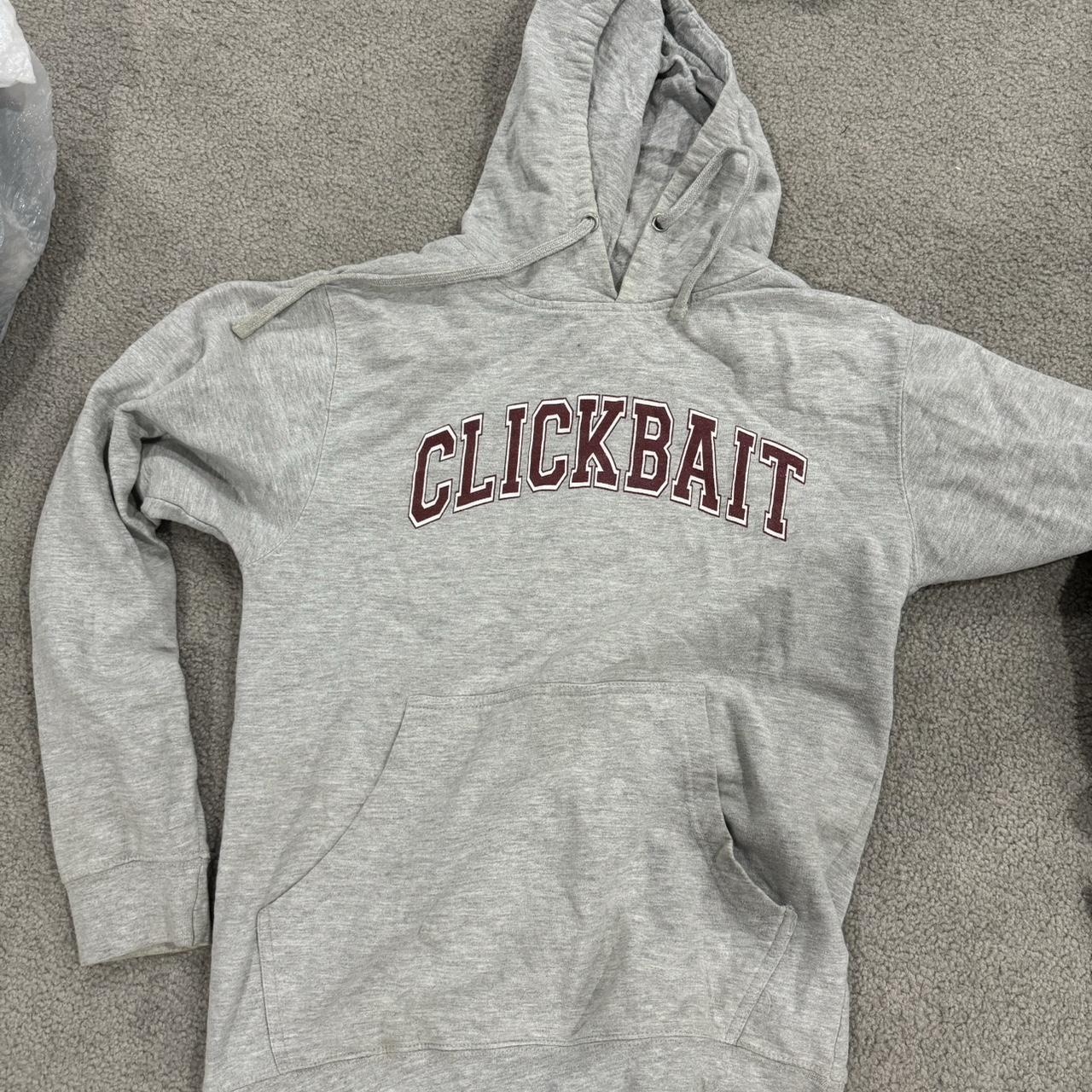 Clickbait grey hoodie streetwear David dobrik Depop