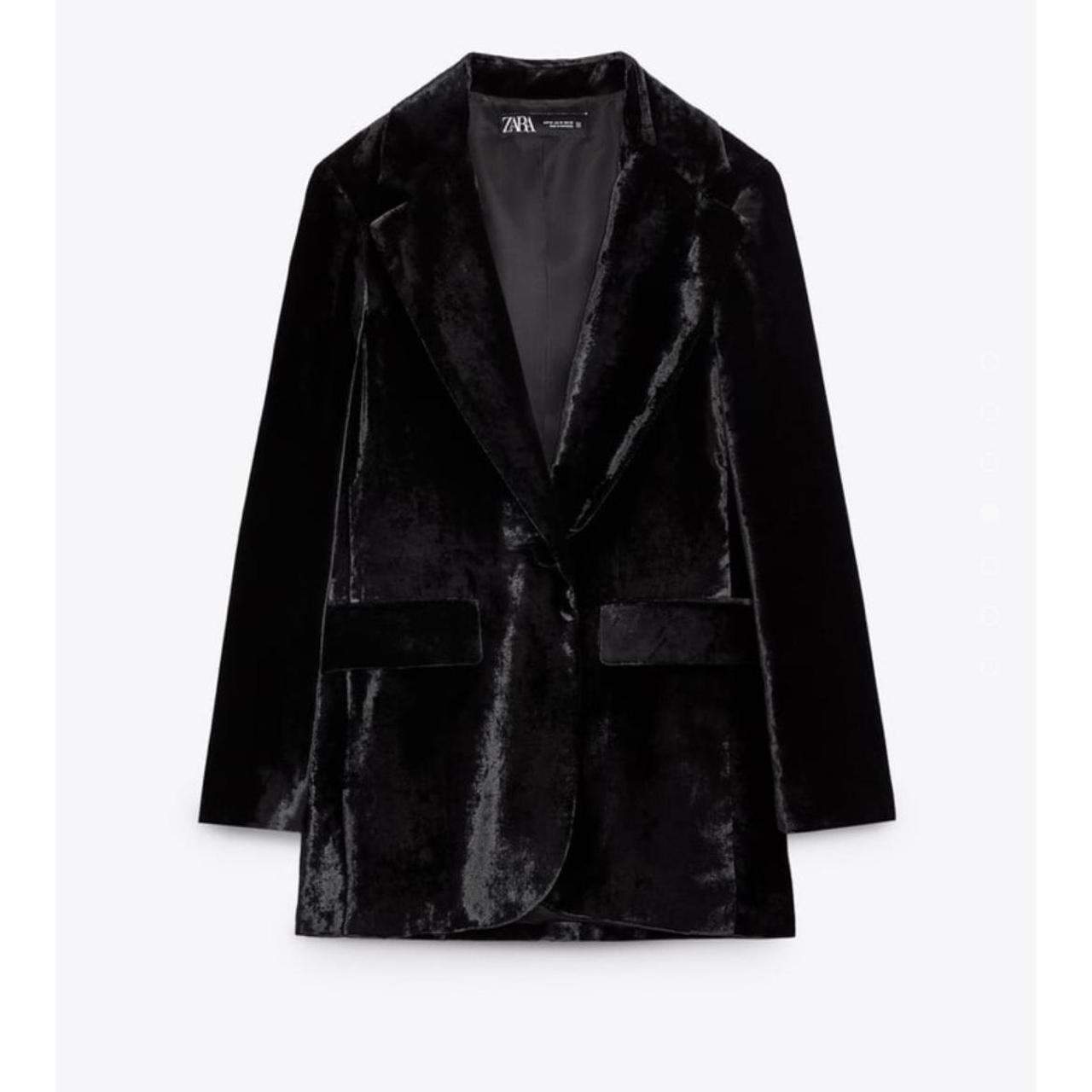 *NEW IN* Zara velvet blazer - black Worn once for... - Depop