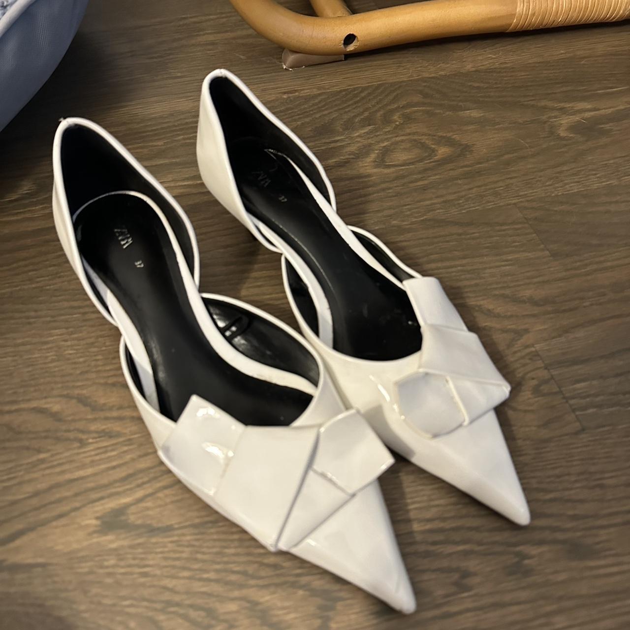 Zara white kitten heels.