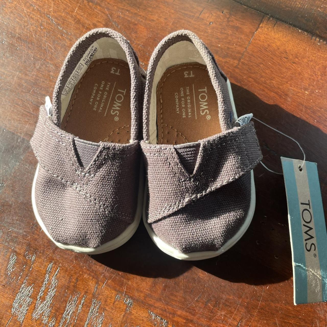 Toms Infant Toddler Size T3 Brown Canvas slip on