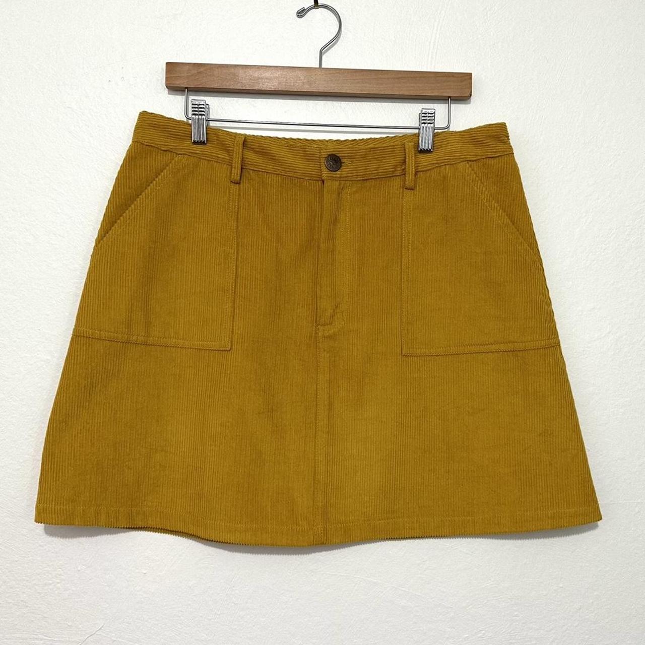 Lucy and yak corduroy mustard yellow a-line mini... - Depop