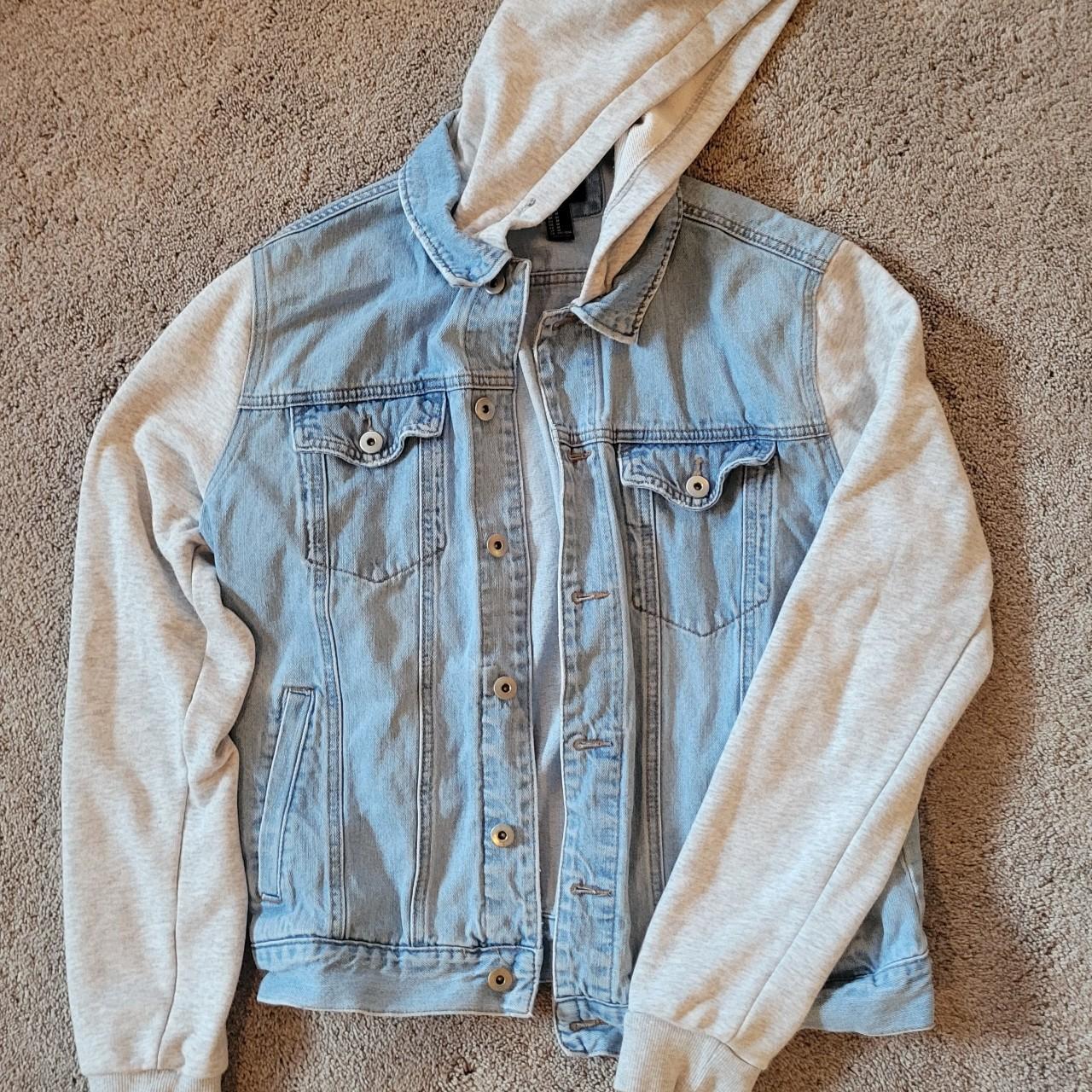 Forever 21 hooded denim jacket best sale