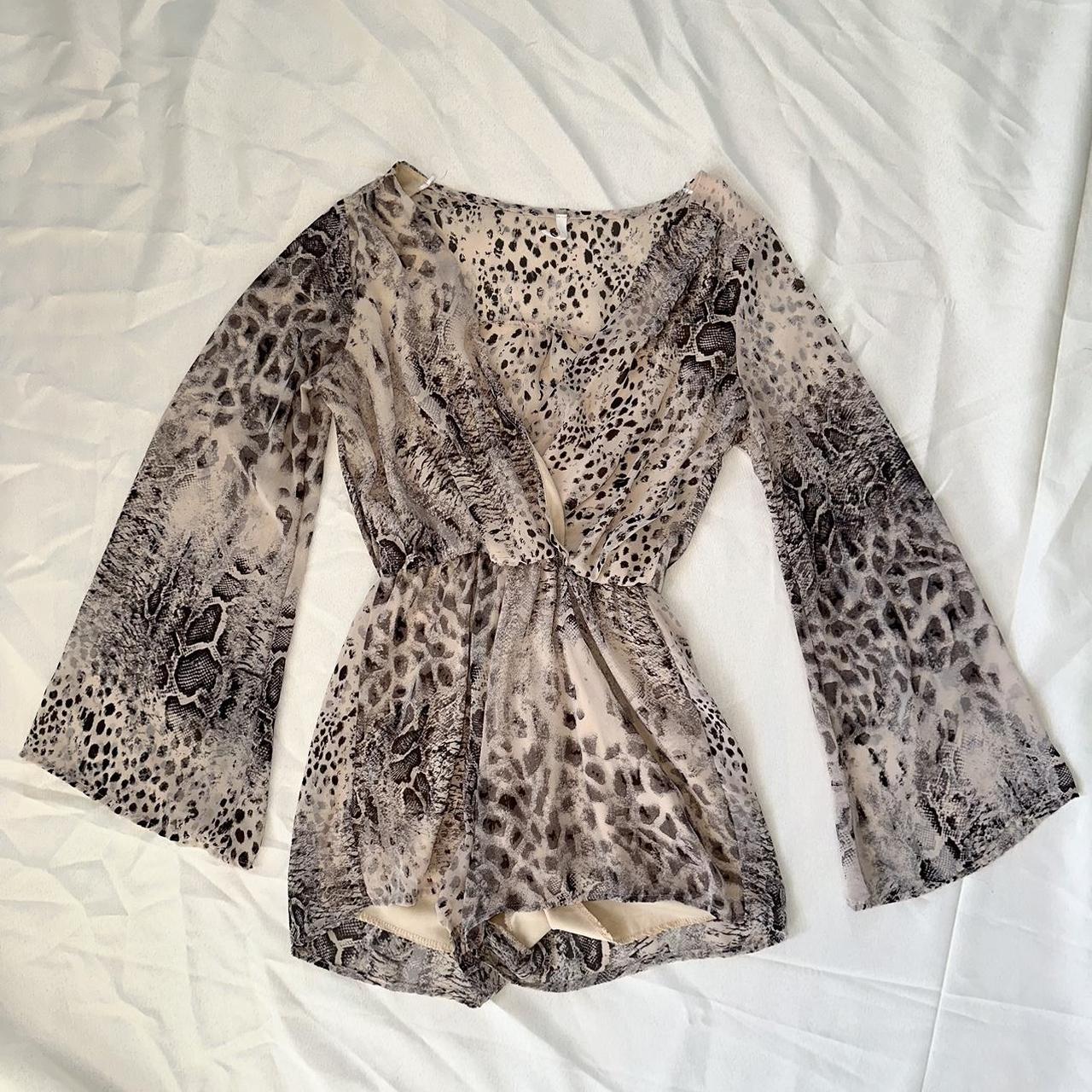 Snake skin romper. Size small (very loose fit, | Depop