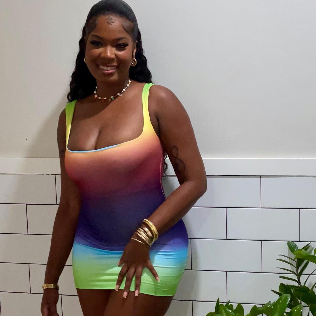 Fashion nova rainbow dress best sale