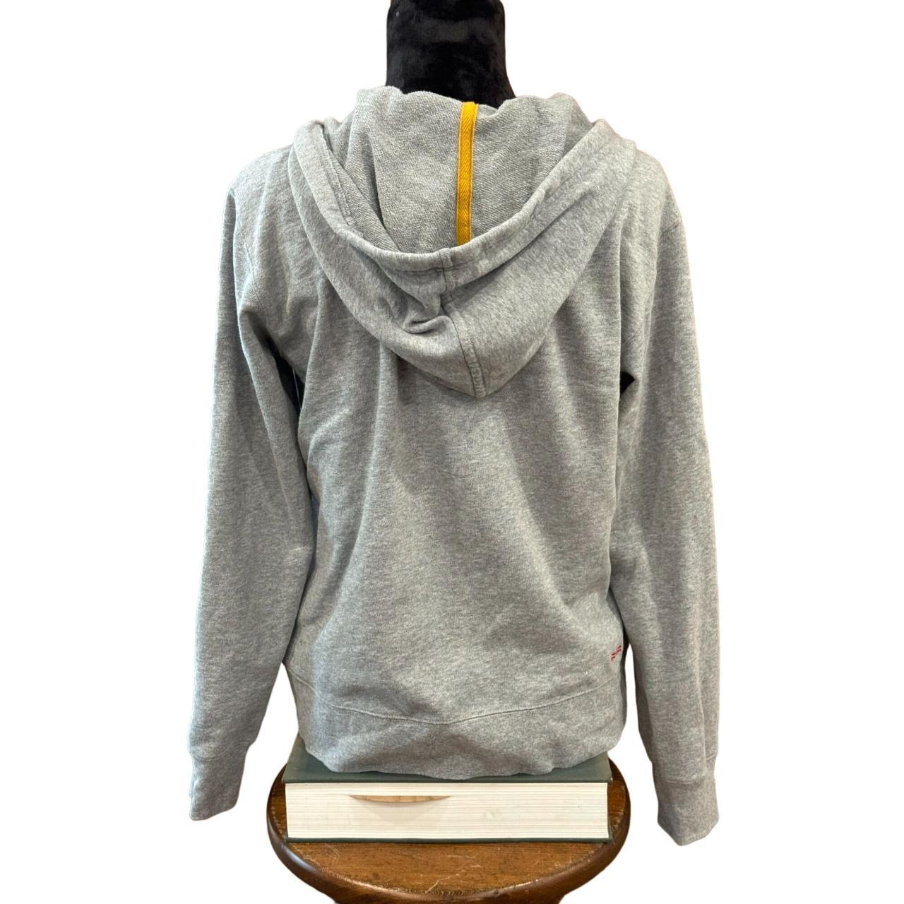 Peace Love World Hoodie Gray Yellow Women Full Zip