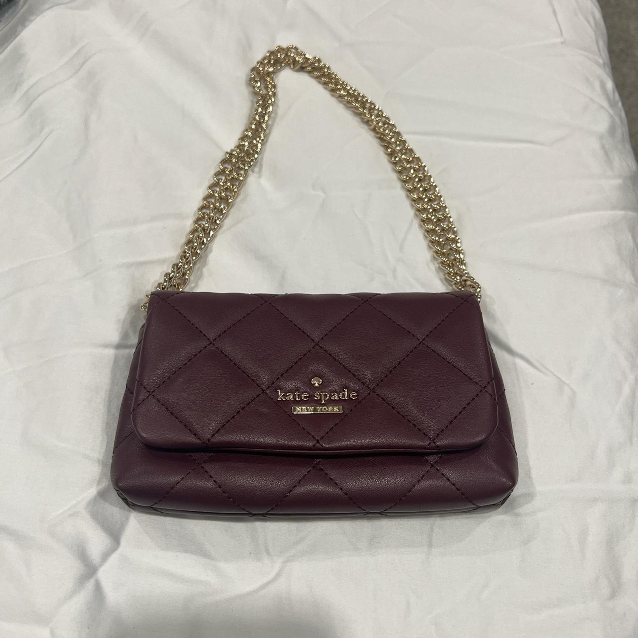 burgundy kate spade quilted crossbody shoulder