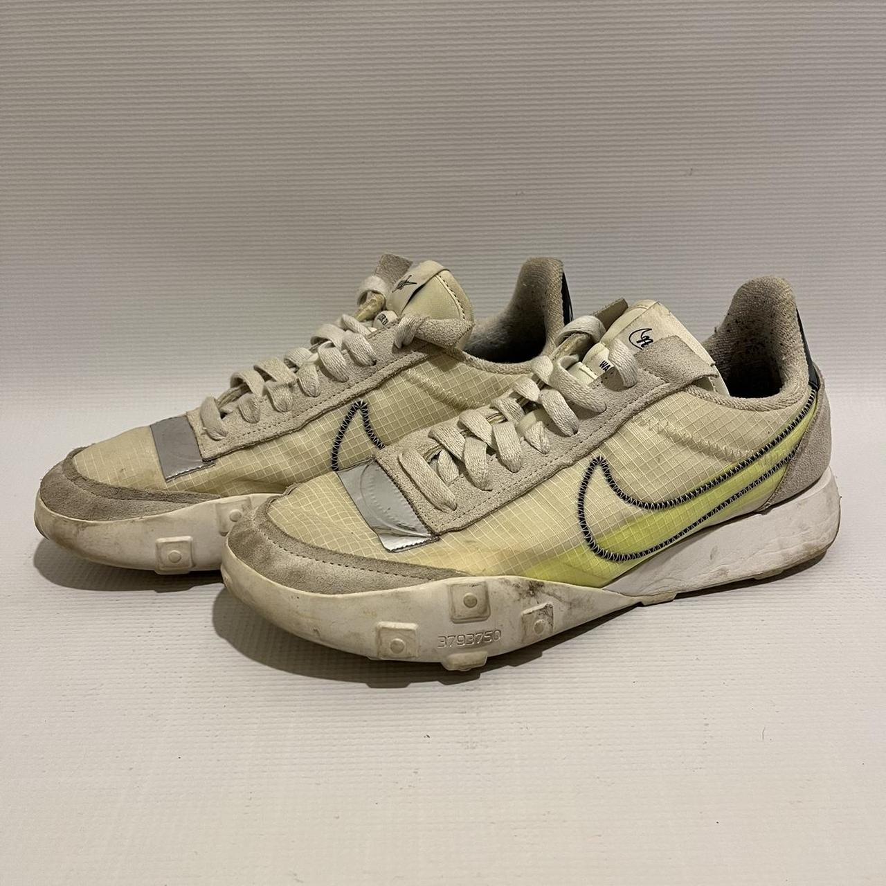 Nike Waffle Racer 2x Cream and Yellow Trainers