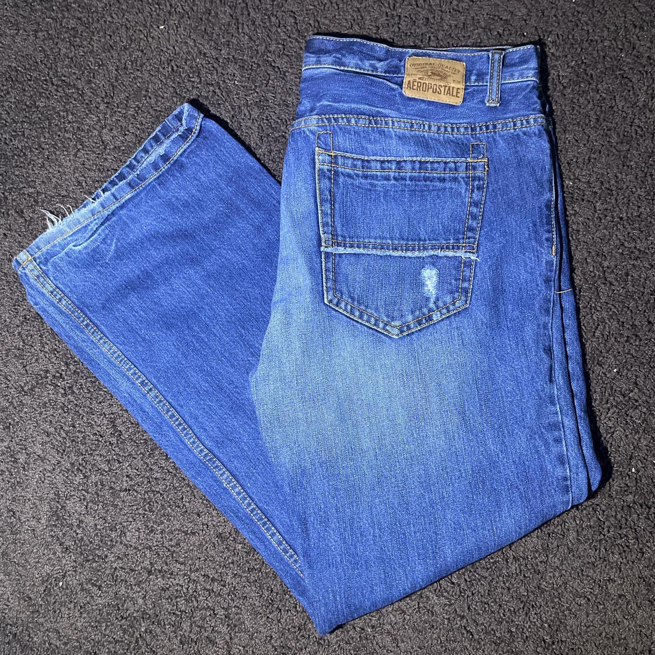 Aeropostale Men's Ripped Jeans Blue/Navy 38