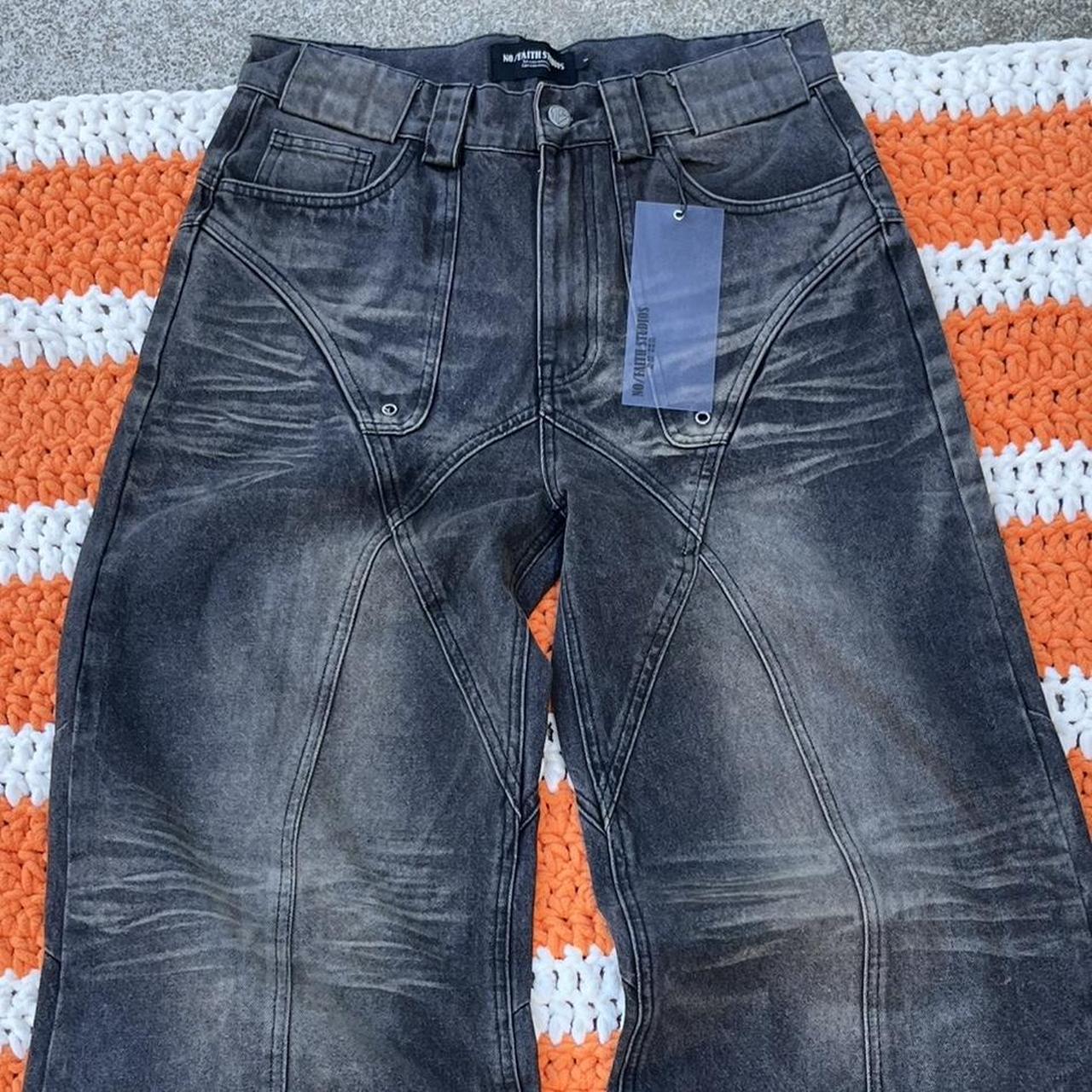 No faith studios flared denim New/Unworn size L W34 | Depop