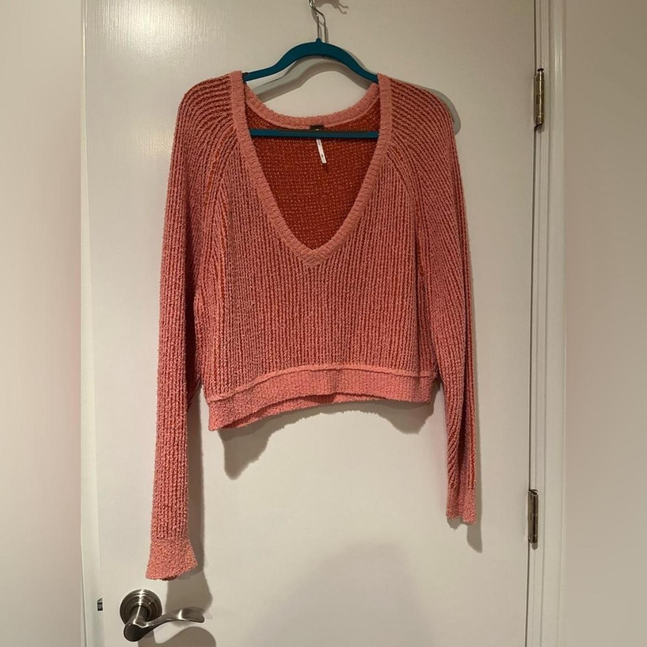 Free people high low v sweater best sale