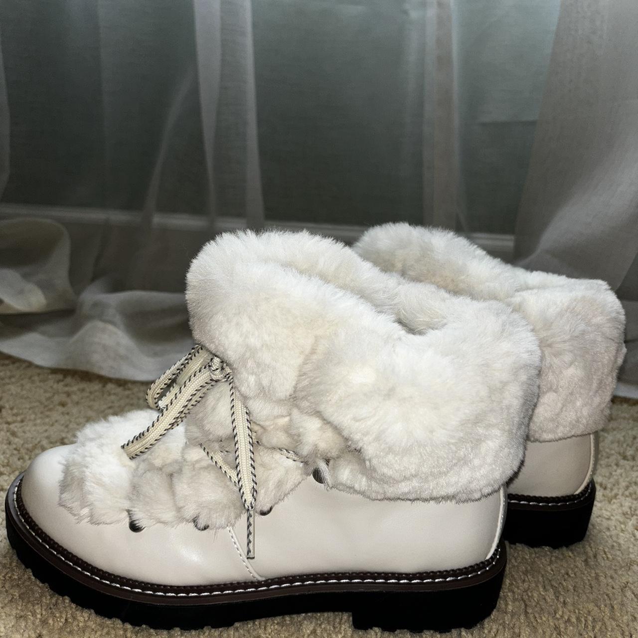 a new day Faux Fur Boots White Cream Target Women s. Depop