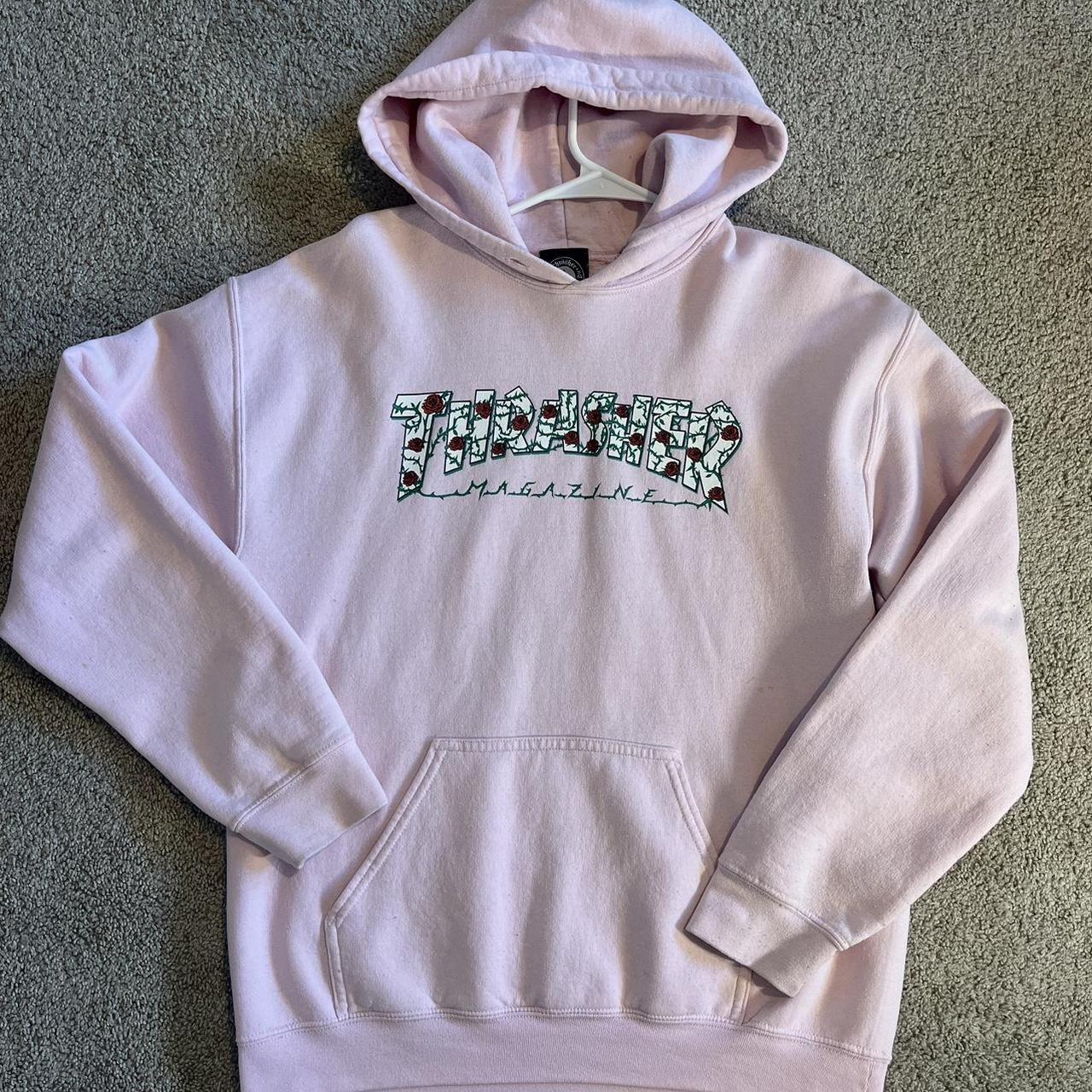 Pink thrasher hoodie women's online