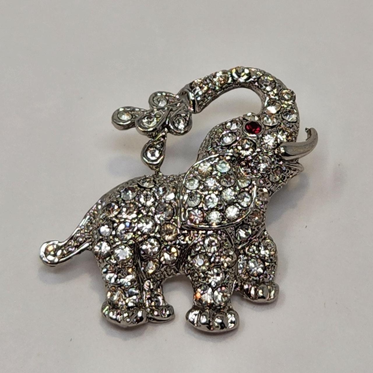 Source Unknown Women's Brooch - Silver/Red – Elep… - image 1