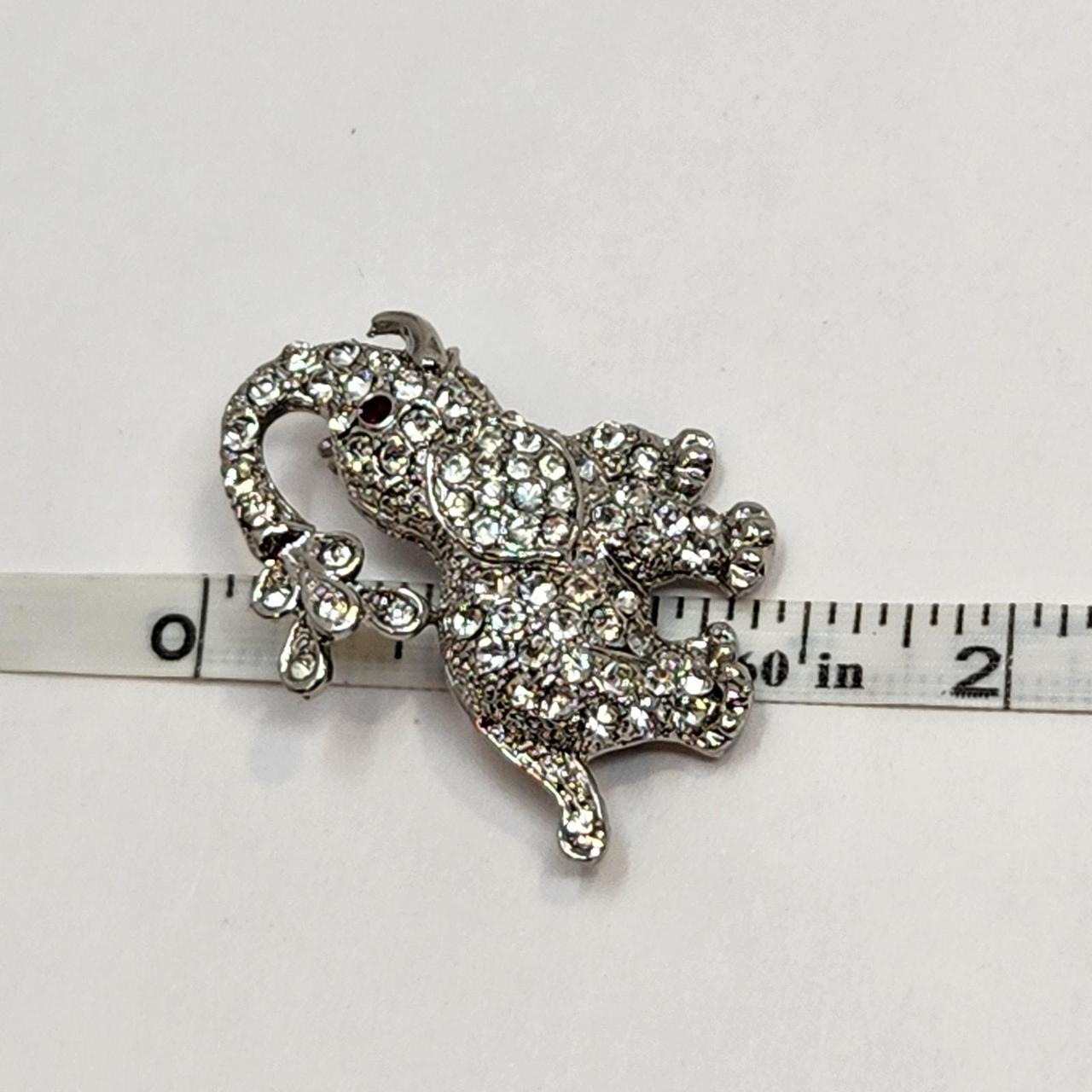 Source Unknown Women's Brooch - Silver/Red – Elep… - image 3